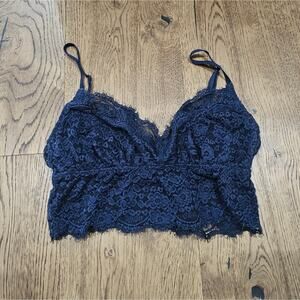 Aerie Navy Longline Lace Bralette